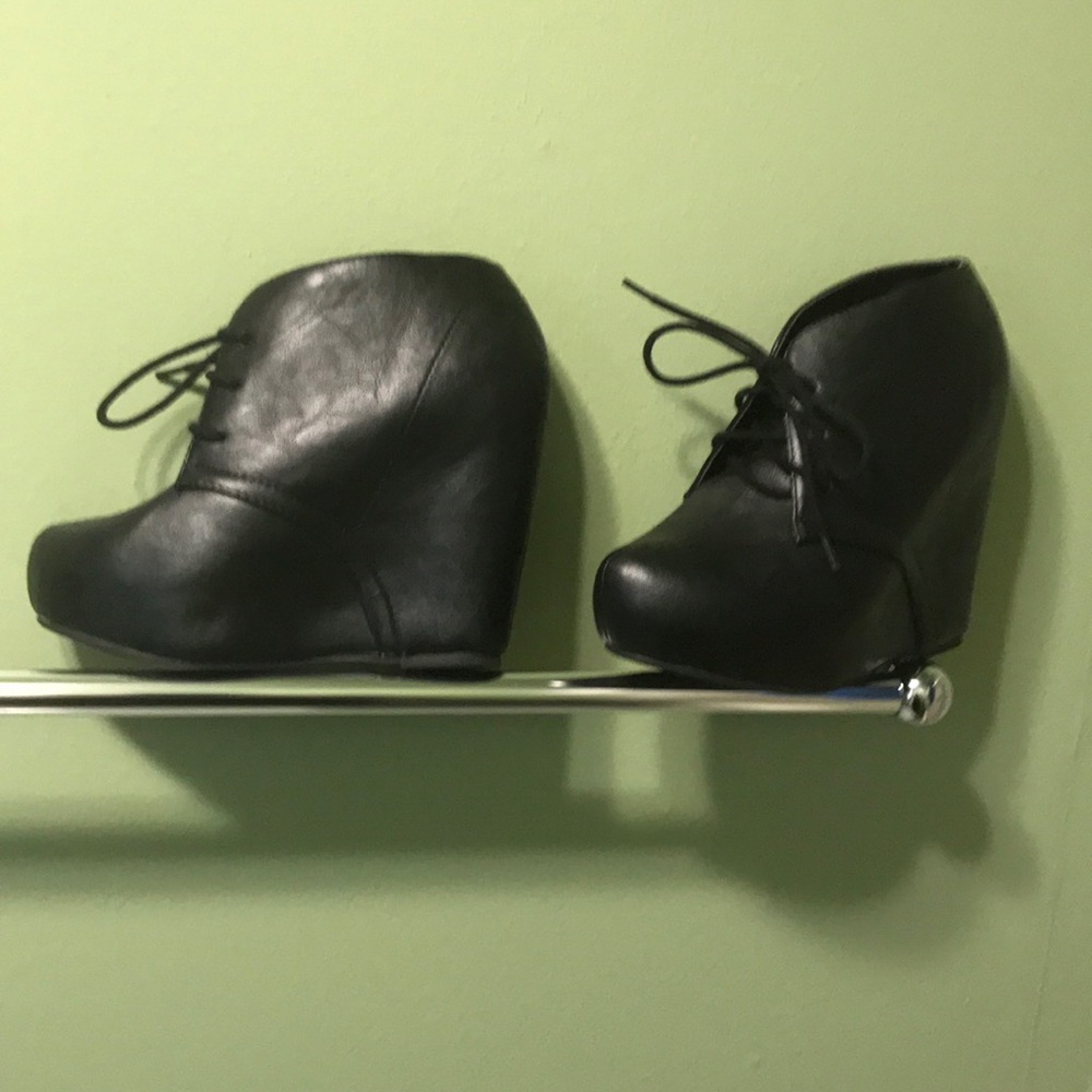 High wedge booties